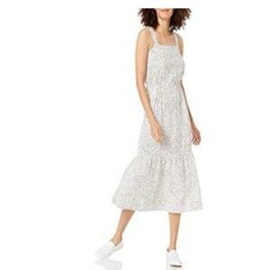 Amazon Essentials White Rainbow Speckled Sleeveless Tiered Dress Fit And Flare